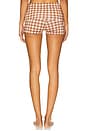 view 3 of 5 Fold-Over Short in Gingham Pink & Brown