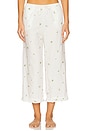 view 1 of 4 Ruffle Pull-On Pant in Embroidery Floral Ivory