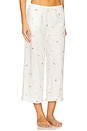 view 2 of 4 Ruffle Pull-On Pant in Embroidery Floral Ivory