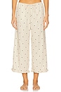 view 1 of 4 Ruffle Pull-On Pant in Embroidery Polka Dot Oat & Black