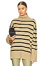view 1 of 4 Striped Turtle Neck in Oat & Black