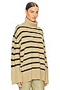 view 2 of 4 Striped Turtle Neck in Oat & Black