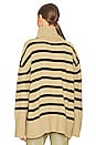 view 3 of 4 Striped Turtle Neck in Oat & Black