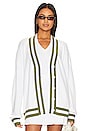 view 1 of 5 КАРДИГАН VARSITY in Optic White & Court Green