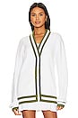 view 2 of 5 КАРДИГАН VARSITY in Optic White & Court Green