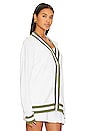 view 3 of 5 КАРДИГАН VARSITY in Optic White & Court Green