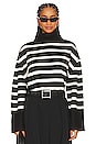 view 1 of 4 Striped Turtle Neck in Black & Ecru