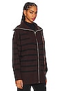 view 2 of 4 Striped Sweater Zip Up in Umber & Black
