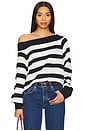 view 1 of 4 Off Shoulder Sweater in Navy & White