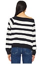 view 3 of 4 Off Shoulder Sweater in Navy & White
