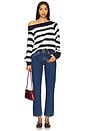view 4 of 4 Off Shoulder Sweater in Navy & White