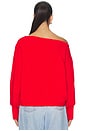 view 3 of 4 Off The Shoulder Balloon Sweater in Red