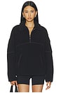 view 1 of 4 Fleece Quarter Zip in Black & Dark Brown