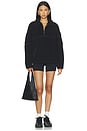 view 4 of 4 Fleece Quarter Zip in Black & Dark Brown