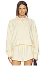 view 1 of 4 Henley Pull Over Sweatshirt in Pale Yellow