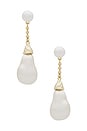view 1 of 2 Pearl Dangle Earring in Gold Plated & Glass Pearl