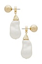 view 2 of 2 Hammered Pearl Earring in Gold Plated & Glass Pearl