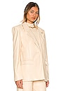 view 3 of 5 Faux Leather Blazer in Ivory