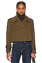 view 2 of 5 Cropped Trench Coat in Military Olive