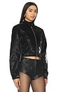 view 2 of 4 Faux Patent Leather Cropped Moto Jacket in Black