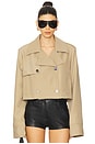 view 1 of 4 Cropped Trench Coat in Soft Brown
