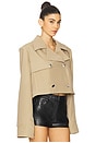 view 2 of 4 Cropped Trench Coat in Soft Brown