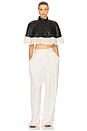 view 4 of 4 Ruffle Cropped Cape in Black & Sand