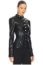 view 2 of 4 Vegan Leather Military Jacket in Black
