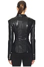 view 3 of 4 Vegan Leather Military Jacket in Black