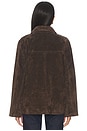 view 4 of 5 x Premium Suede Button Front Jacket in Chocolate Brown
