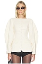 view 1 of 4 Cocoon Sleeve Peplum Blazer in Ivory