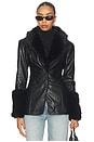 view 1 of 5 Faux Fur Collar Jacket in Black
