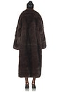 view 4 of 4 Long Faux Fur Jacket in Dark Brown