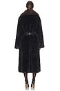 view 4 of 4 Faux Fur Belted Jacket in Black & Dark Brown