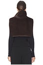view 4 of 5 Faux Fur Mockneck Vest in Dark Brown