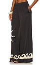view 4 of 7 Beach Pant in Sun Wave Placement Black & Off White