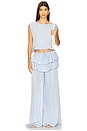 view 5 of 6 Ruffle Waist Flare Pant in Sky