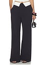 view 1 of 6 Fold-over Waist Trouser in Black & White