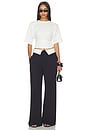 view 5 of 6 Fold-over Waist Trouser in Black & White