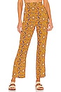 view 1 of 4 Smocked Flare Pant in Gold Tile Saffron Multi