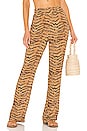 view 1 of 4 Smocked Flare Pant in Tiger Print Tan