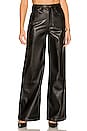 view 1 of 4 Vegan Leather High Rise Dad Jean in Black