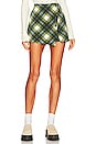 view 1 of 4 Faux Wrap Mini Skirt in Vintage Plaid