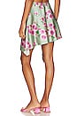view 3 of 4 Asymmetrical Slip Mini Skirt in Blurred Roses Sage Multi