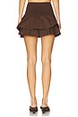 view 4 of 6 Smocked Ruffle Mini Skirt in Chestnut