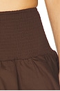 view 6 of 6 Smocked Ruffle Mini Skirt in Chestnut