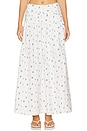 view 1 of 6 Ruched Waist Midi Skirt in Sky Multi