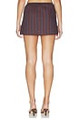 view 4 of 6 Pull On Mini Skirt in Brown & Navy