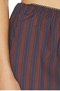 view 6 of 6 Pull On Mini Skirt in Brown & Navy