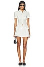 view 5 of 6 Pull On Mini Skirt in White & Black